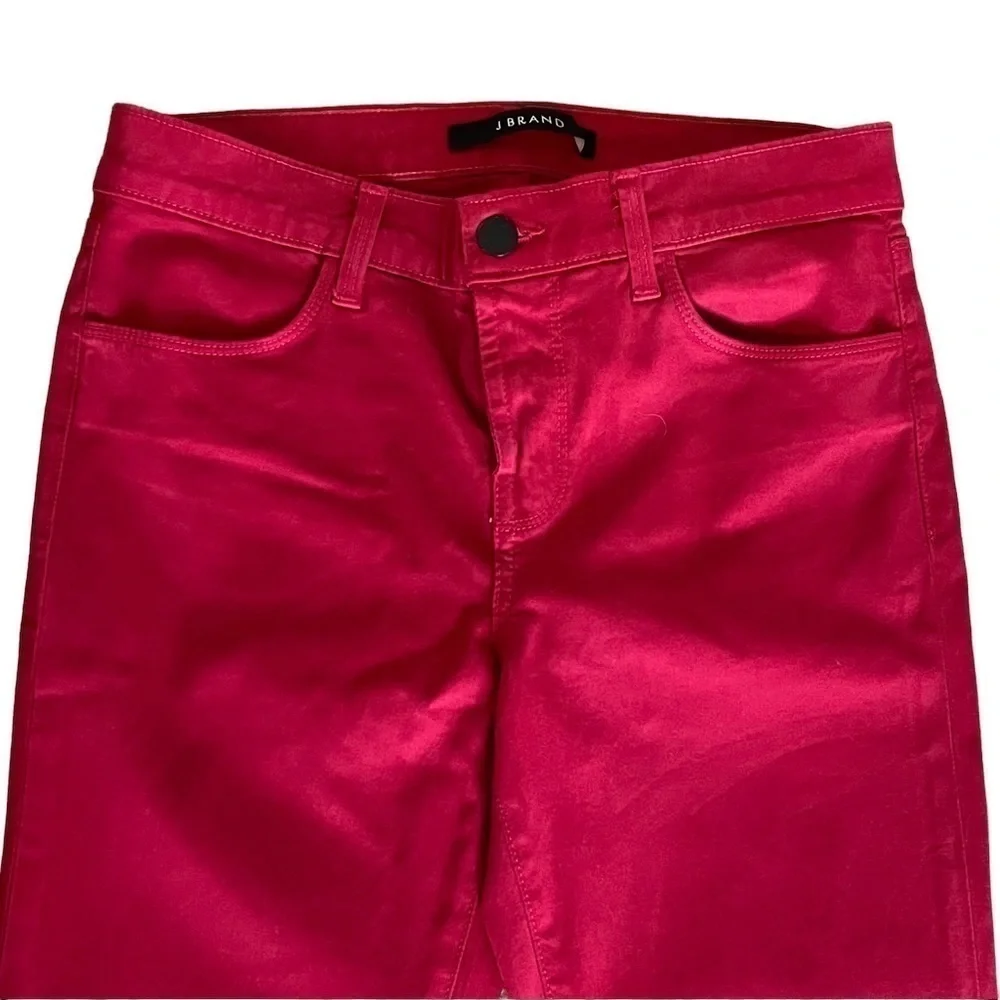 J Brand Revolve Zipper Hem Low Rise Red Classic Ankle Jeans Size 26